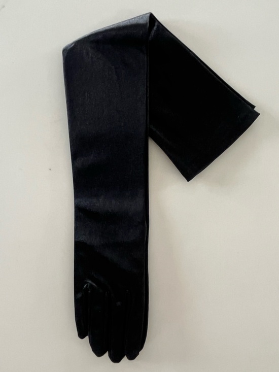 Angels Bridal Black Premium 23” Opera Length Stretch Satin Gloves - NWOT - New - Picture 3 of 6